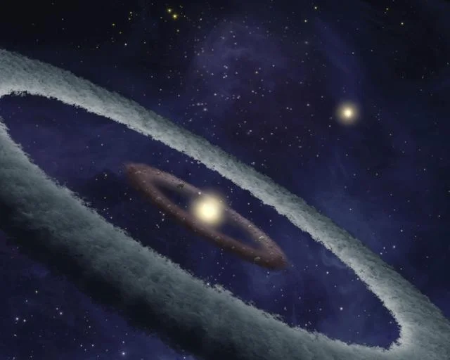 Recreación de un disco de polvo donde se forma un planeta parecido a la Tierra